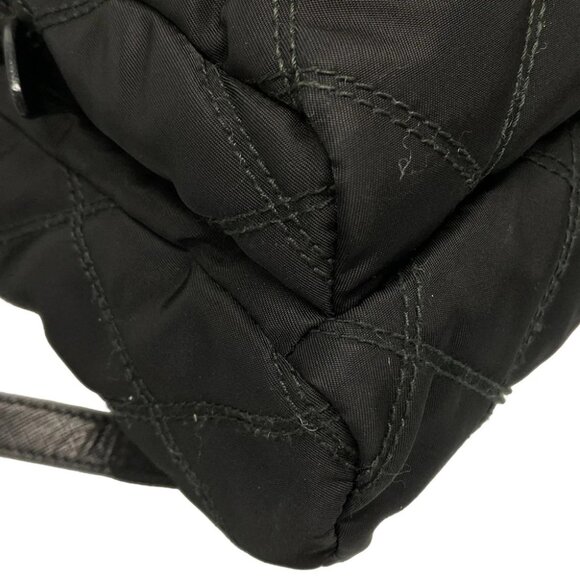 PRADA - Black Nylon Saffiano Leather Backpack - Picture 11 of 16